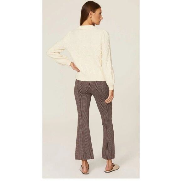 Rent the runway xs white pullover LK Bennett ribbed Jean sweater ivory preppy - Picture 3 of 8